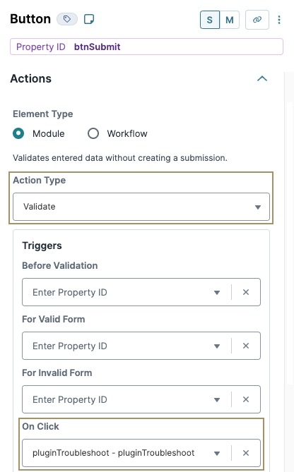 A static image displaying Button component settings